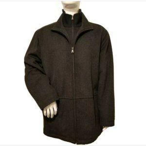 Marc New York Wool Blend Knit Bib Stand Collar Coat Zips